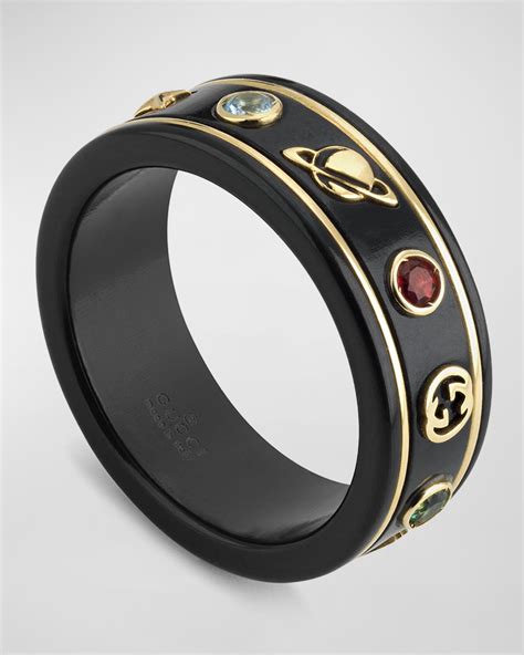 gucci icon ring black|Gucci watch multi colored ring.